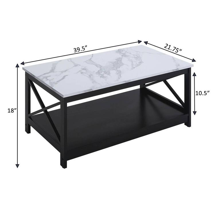 Convenience Concepts Oxford Faux Marble Top Coffee Table