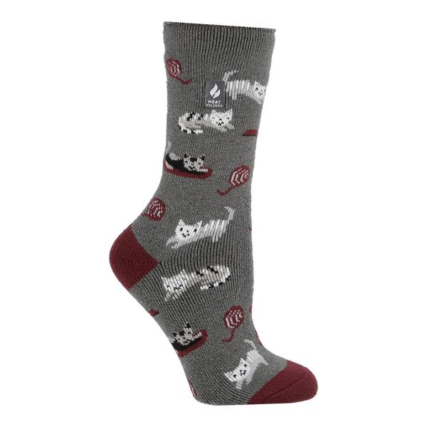 Womens Heat Holders(R) Lite Fauna Cats Crew Socks - image 