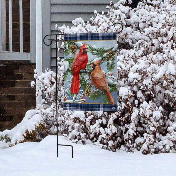 Briarwood Lane Wintertime Cardinals Garden Flag