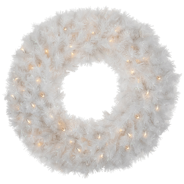 Northlight 36in. LED White Alaskan Pine Christmas Wreath - image 