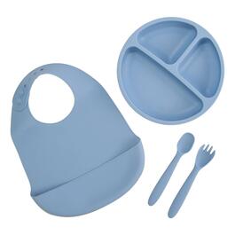 Baby Unisex Lila &amp; Jack 4pk. Blue Meal Silicone Set