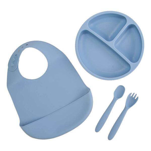 Baby Unisex Lila &amp; Jack 4pk. Blue Meal Silicone Set - image 