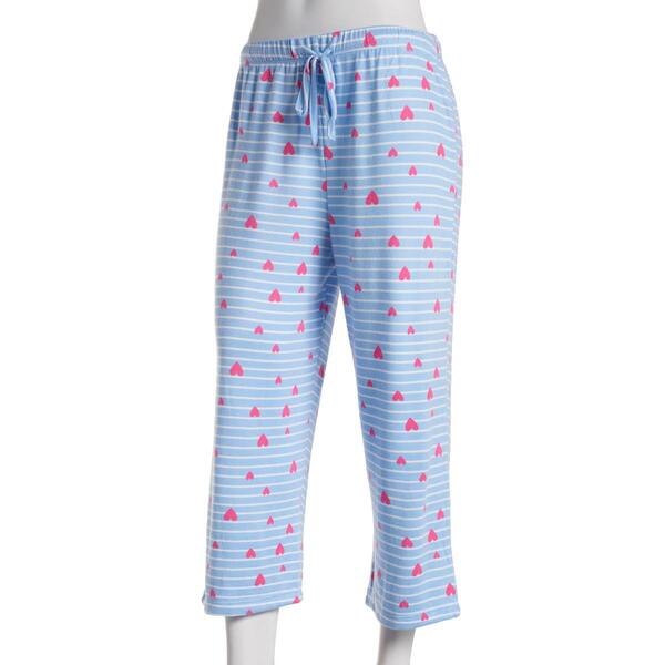 Womens Jaclyn Heart Stripe Capris Pajama Pants - image 