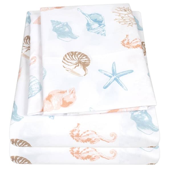 Sweet Home Collection Kids Fun & Colorful Seashells Sheet Set