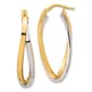 Gold Classics(tm) 14kt. Two-Tone Oval Double Hoop Earrings - image 1