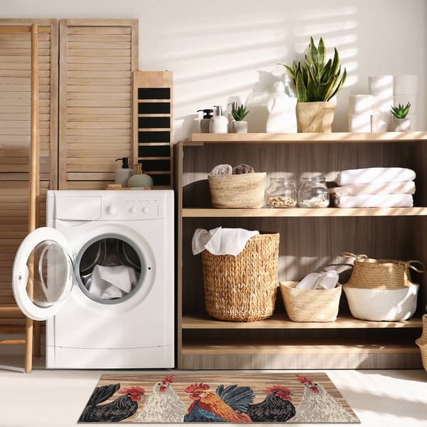 Liora Manne Esencia Three Roosters Rectangular Runner