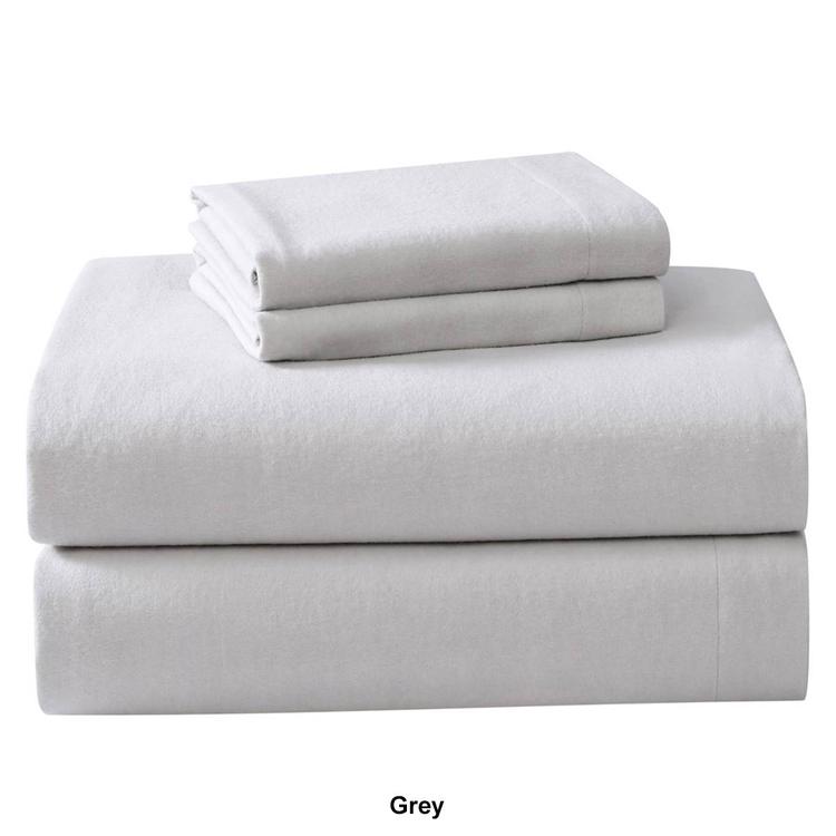 Laura Ashley Solid Cotton Flannel Sheet Set