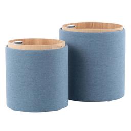 LumiSource Tray Contemporary Nesting Ottoman Set
