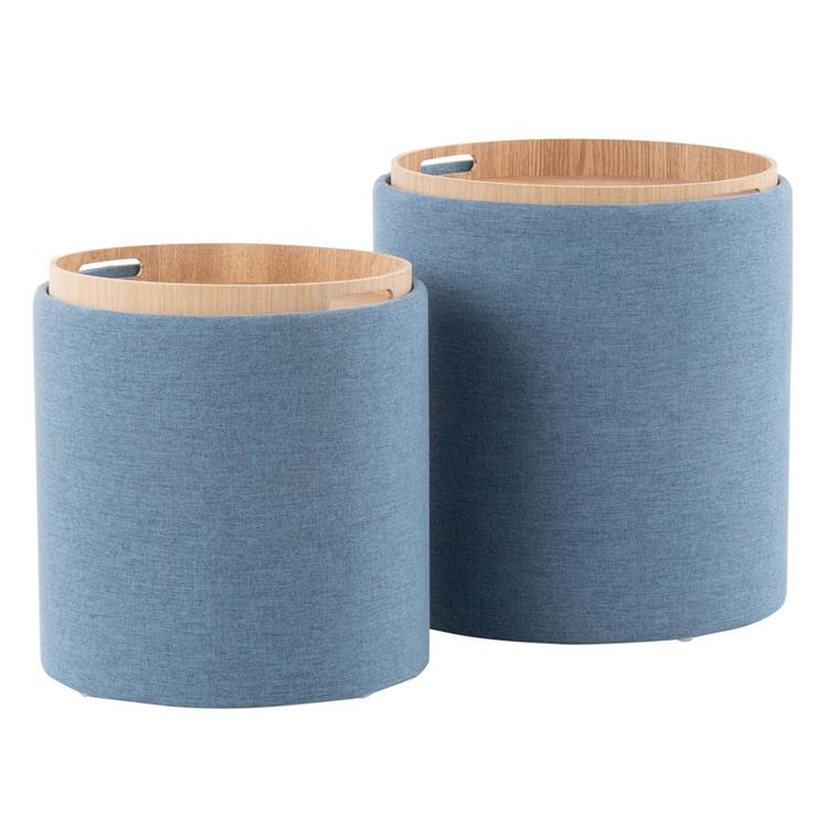 LumiSource Tray Contemporary Nesting Ottoman Set