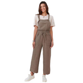 Womens Democracy Knotted Double Layer Cropped Overalls