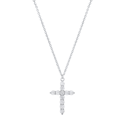 Saffron 1ctw. Moissanite Diamond Cross Pendant Necklace