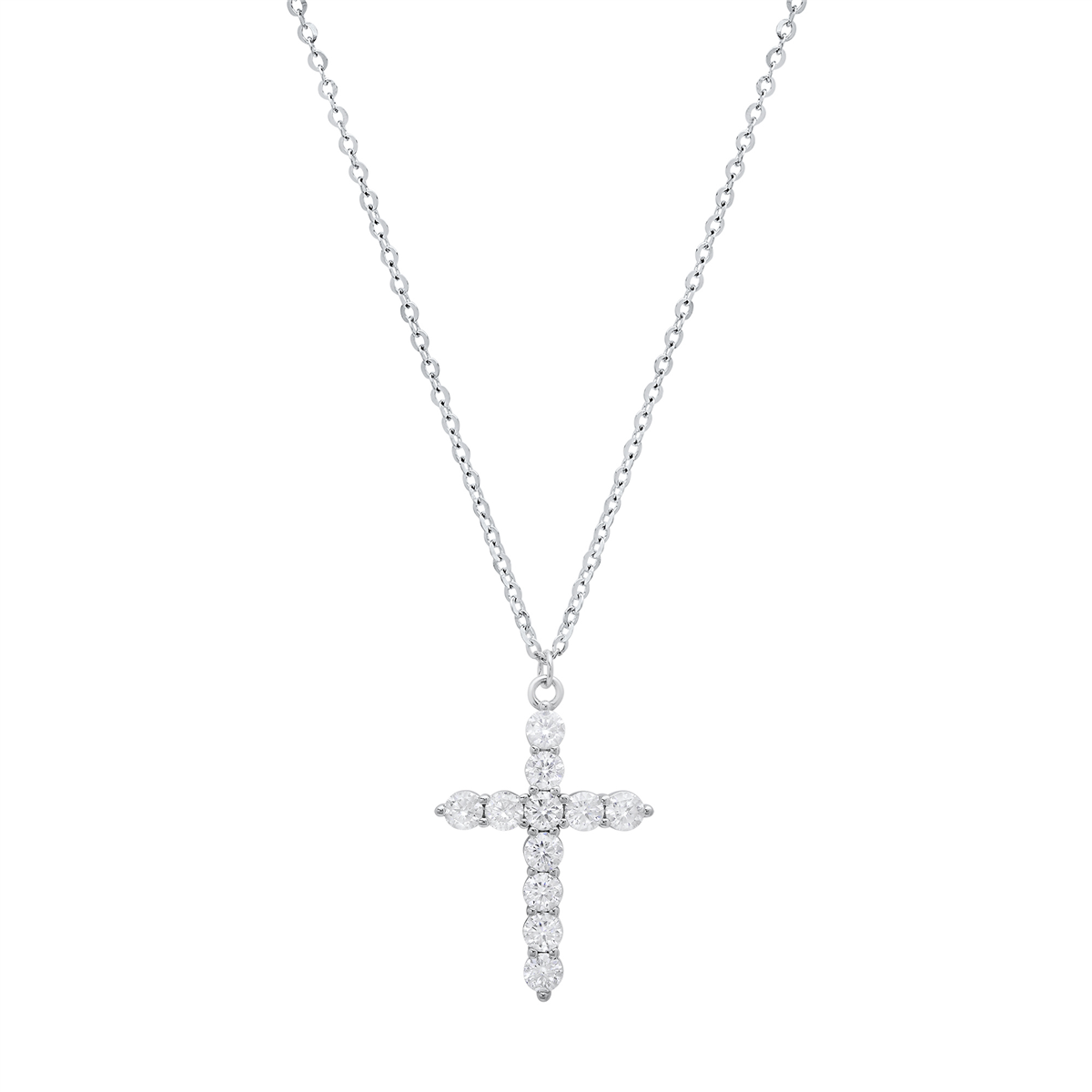 Saffron 1ctw. Moissanite Diamond Cross Pendant Necklace