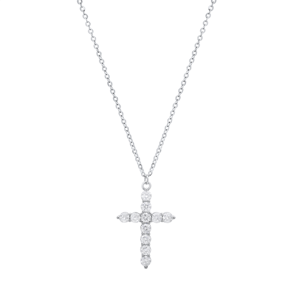 Saffron 1ctw. Moissanite Diamond Cross Pendant Necklace