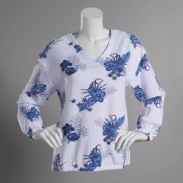 Womens Sweatshirt Project Long Sleeve Tropical Floral Sweatshirt - image 