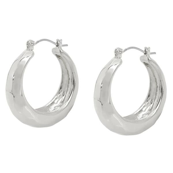 Steve Madden Silver-Tone Disco Hoop Earrings