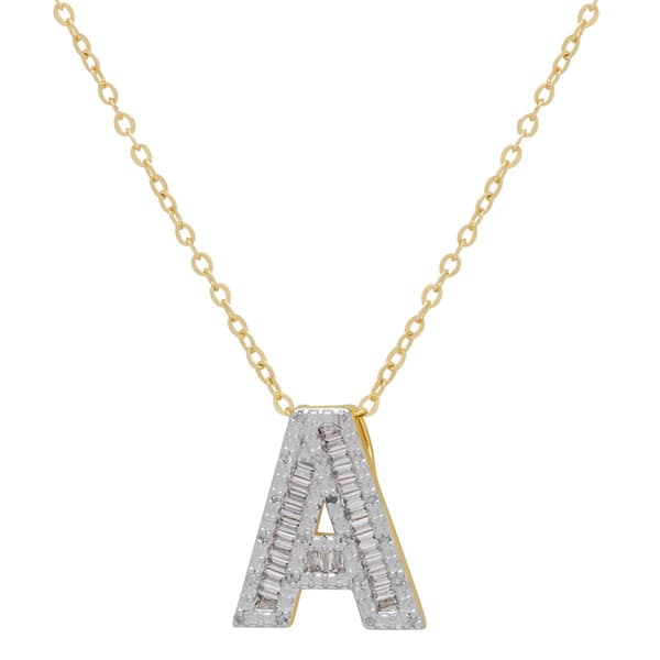 Gianni Argento 14kt. Gold 1/10ctw. Diamond Initial A Necklace - image 