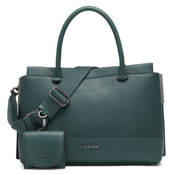 Calvin Klein Bianca Solid Satchel w/ Snap Closure - image 