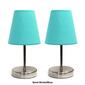 Simple Designs Sand Nickel Mini Basic Table Lamp w/Shade-Set of 2 - image 6