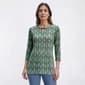 Womens Emily Daniels Ikat Beaded Keyhole Neck Blouse - image 1