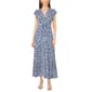 Petite MSK Flutter Sleeve V Neck Ditsy Floral Midi Dress - image 1