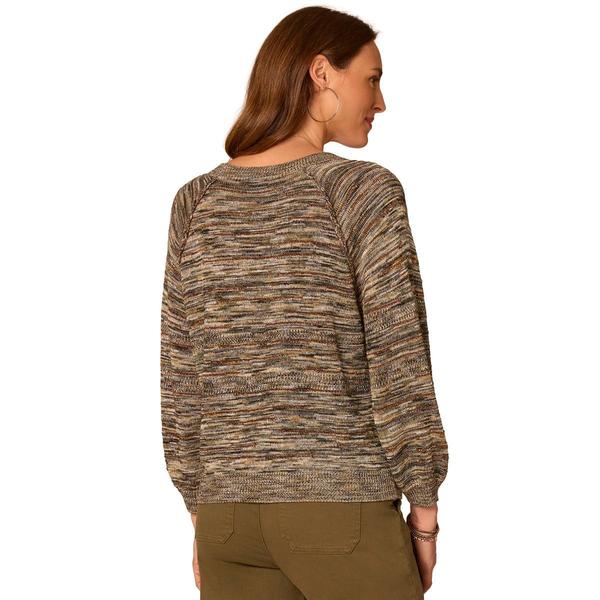 Plus Size Democracy 3/4 Blouson Sleeve Space Dye Sweater