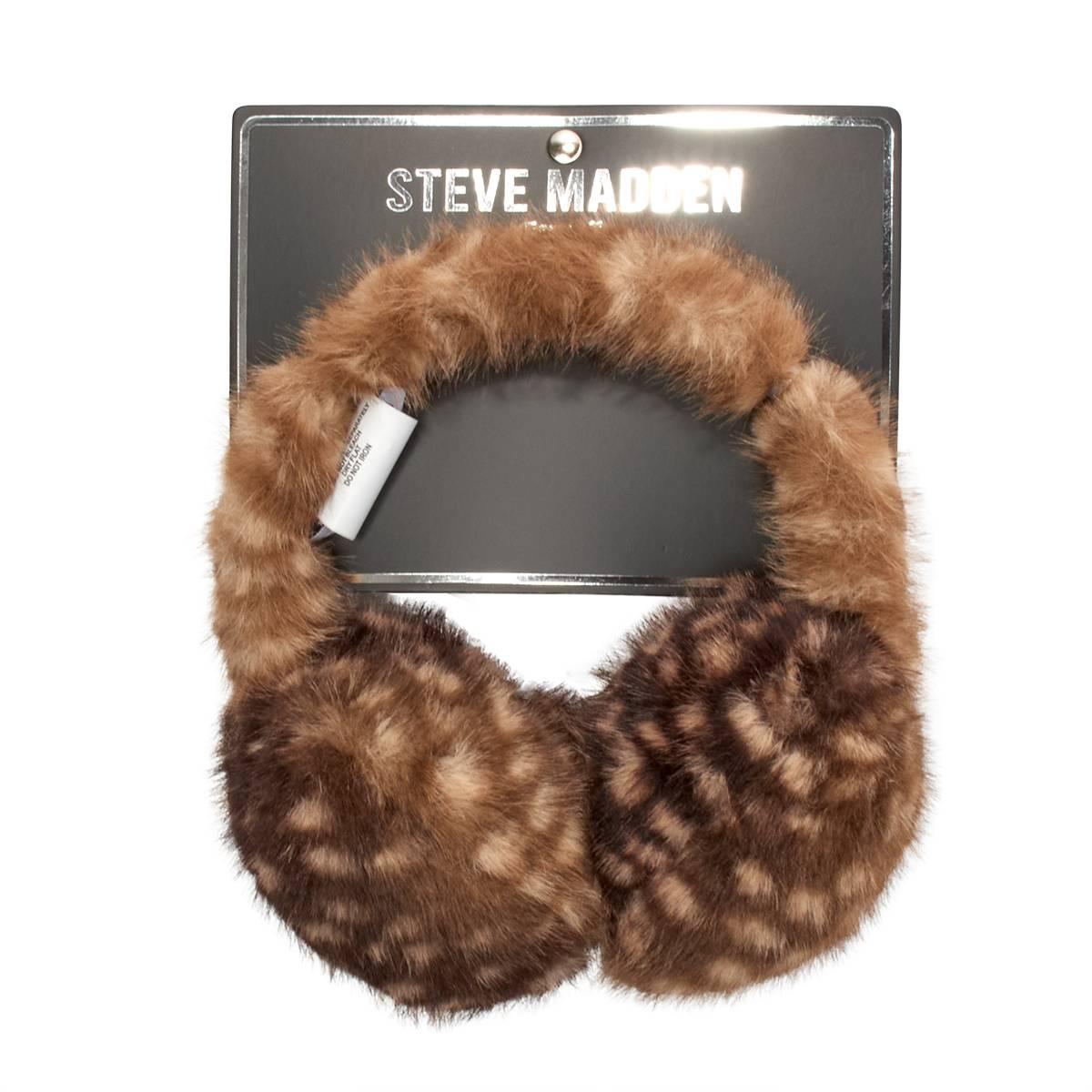 Womens Steve Madden Animal Print Fur Earmuffs - Deer