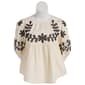 Womens Fair Hope 3/4 Embroidered Baby Doll Top - image 1