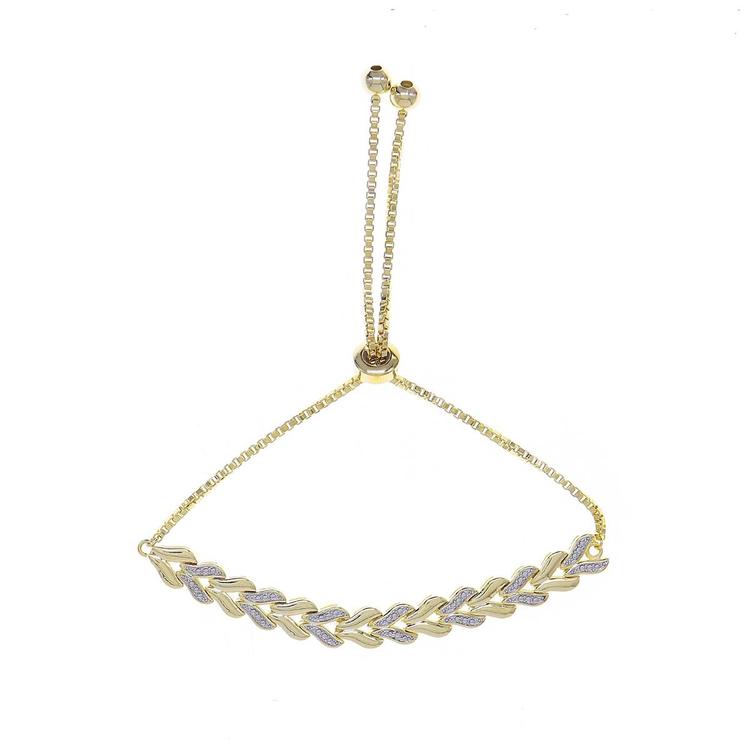 Accents by Gianni Argento Diamond Accent Chevron Laydown Bracelet