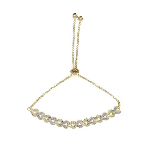 Accents by Gianni Argento Diamond Accent Chevron Laydown Bracelet - image 