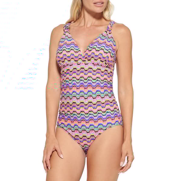 Womens Christina Blue Missonish Stripe One Piece Swimsuit