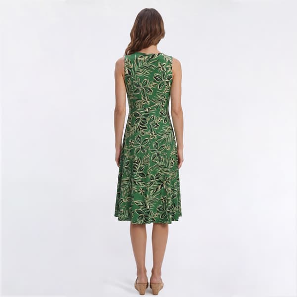 Womens Anne Klein Sleeveless Sketched Floral A-Line Dress