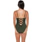Juniors Cyn & Luca Lace-Up Back Ribbed One Piece Swimsuit - image 3