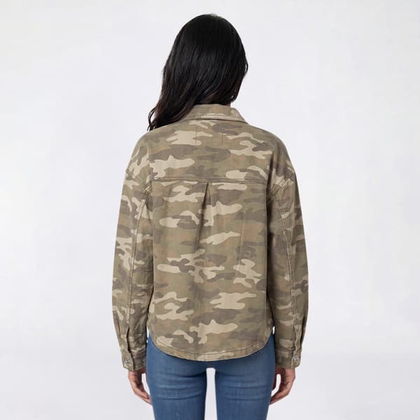 Juniors Wallflower Camo Print Denim Jacket