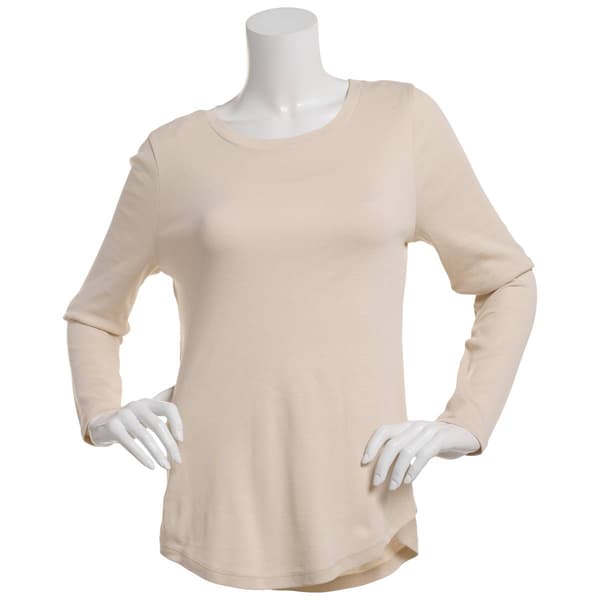 Womens Architect® Long Sleeve Solid Crew Neck Tee w/Rounded Hem