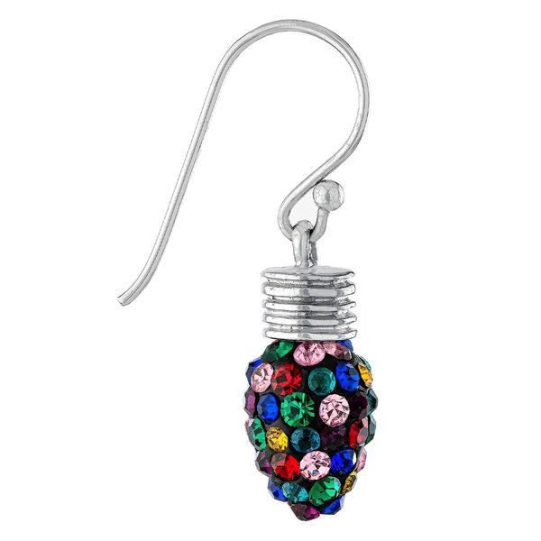 Athra Multi-Color Crystal Christmas Light Bulb Drop Earrings