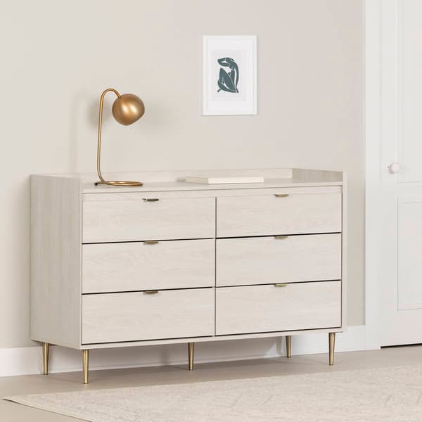 South Shore Hype Winter Oak 6-Drawer Double Dresser