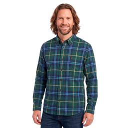 Mens IZOD(R) Long Sleeve Stratton Flannel Shirt - Dark Green