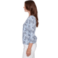 Petite Hearts of Palm Printed Essentials V Neck Floral Blouse - image 4