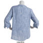 Womens Erika 3/4 Sleeve Pinstripe Split Neck Tunic - image 2