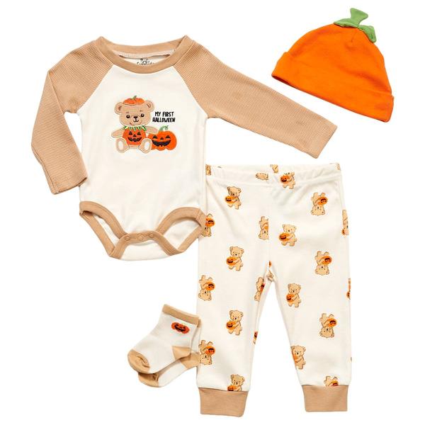 Baby Unisex (3-9M) Baby Essentials 4pc. Pumpkin Bear Layette Set - image 