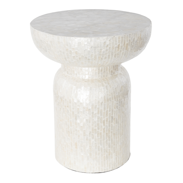 9th & Pike® Modern Cream Capiz Shell End Table