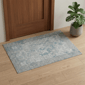 HomeRoots Grey Blue & Ivory Medallion Accent Rug - image 1