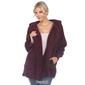 Womens White Mark Plush Hooded Cardigan With Pockets - image 8
