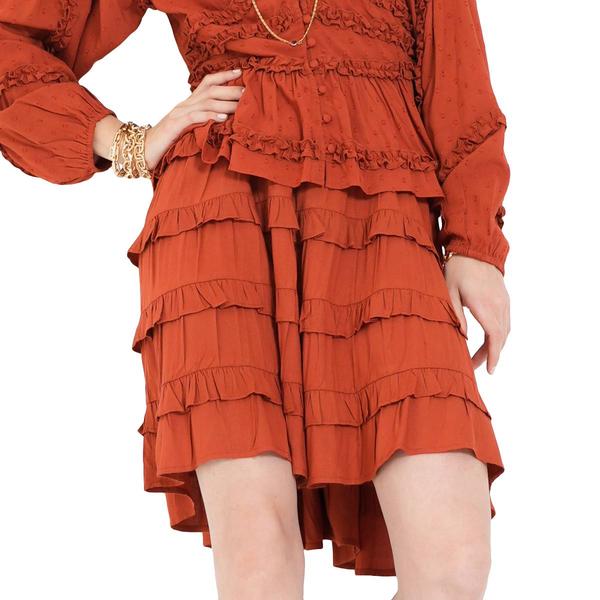 Womens MNK Tiered Swiss Dot Ruffle Skirt