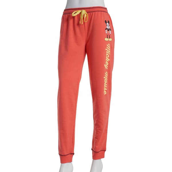 Juniors Disney Mickey Mouse French Terry Jogger Pajamas - image 