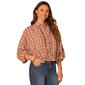 Womens Democracy Long Blouson Sleeve Ruffle Front Placket Bubble - image 1