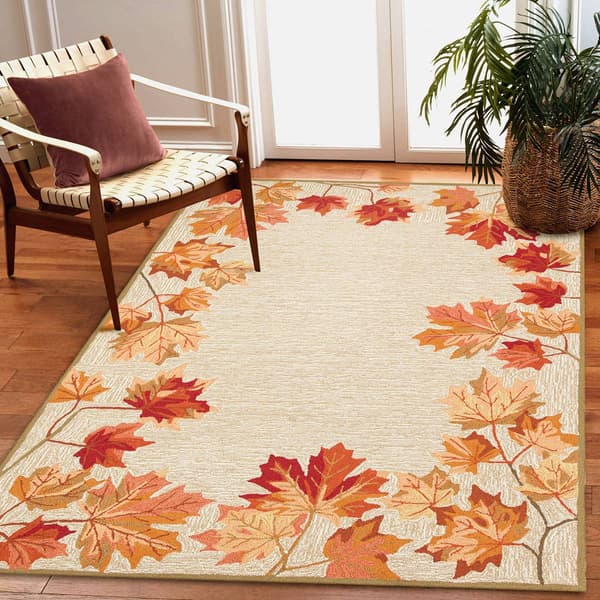 Liora Manne Ravella Falling Leaves Border Large Area Rug