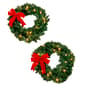 2pk. 22in. B/O 20L Wreath with Red Bow - image 1