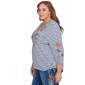 Plus Size Alfred Dunner El Paso Floral Stripe Side Ruched Blouse - image 4