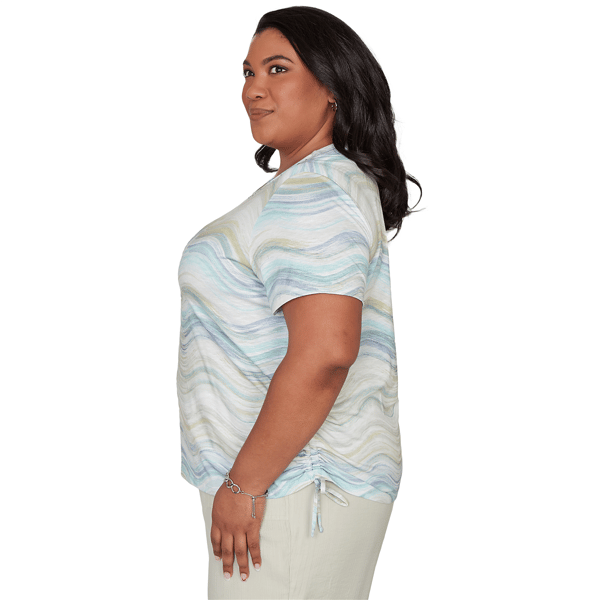 Plus Size Alfred Dunner Vintage Charm Wavy Stripe Blouse